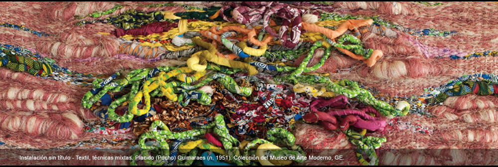 Instalación sin título - Textil, técnicas mixtas. Placido (Pocho) Guimaraes (n. 1951). Colección del Museo de Arte Moderno, GE.